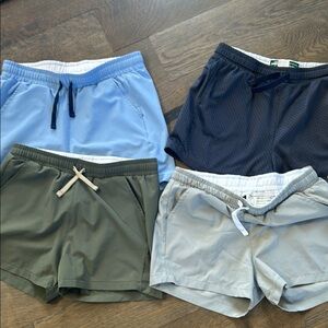 Casual Blue and Black Athletic Shorts with Drawstring Waist